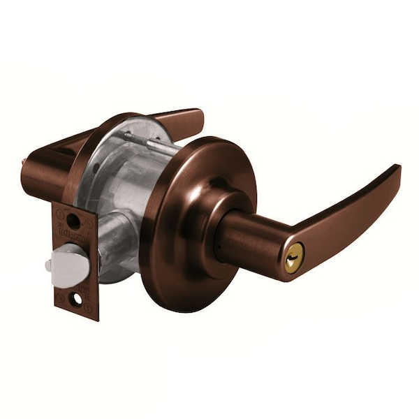 Grade 2 Cylindrical Lock, 80-Storeroom, LG-Lever, E-Stepped Rose, Oil Rubbed Dark Bronze, 2-3/4